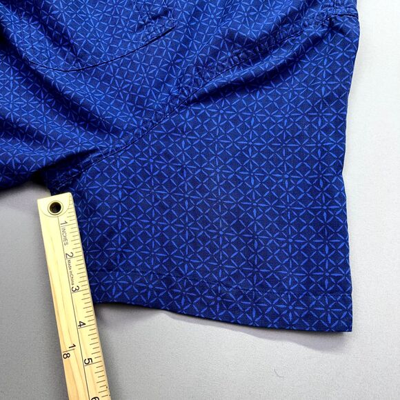Nat Nast Luxury Originals Shirt Mens XL Blue Short Sleeve Geometric Print Btn Up - Picture 11 of 16